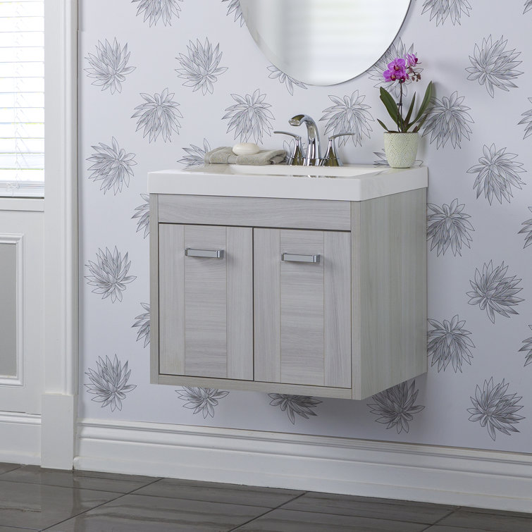25" Wall-Mounted Single Bathroom Vanity Set
