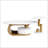 Modern Nesting Golden Coffee Table Set Of 2, Elegant Faux Marble And Metal Frame For Living Room, Oval And Round Tables