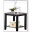 Table de bout en bois simple et moderne avec tablette ouverte, bois d'hévéa massif durable pour le salon ou la chambre à coucher