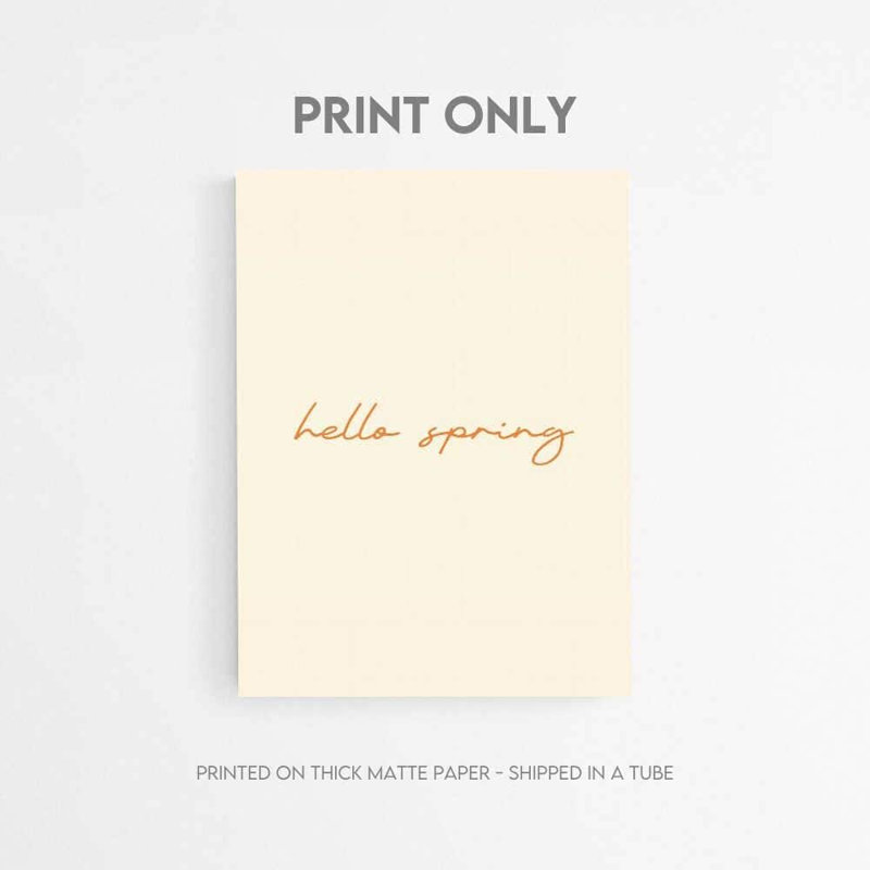 Warm Hello Spring - reproduction d'art personnalisable encadrée | Décoration saisonnière, 48" H x 36" W, White