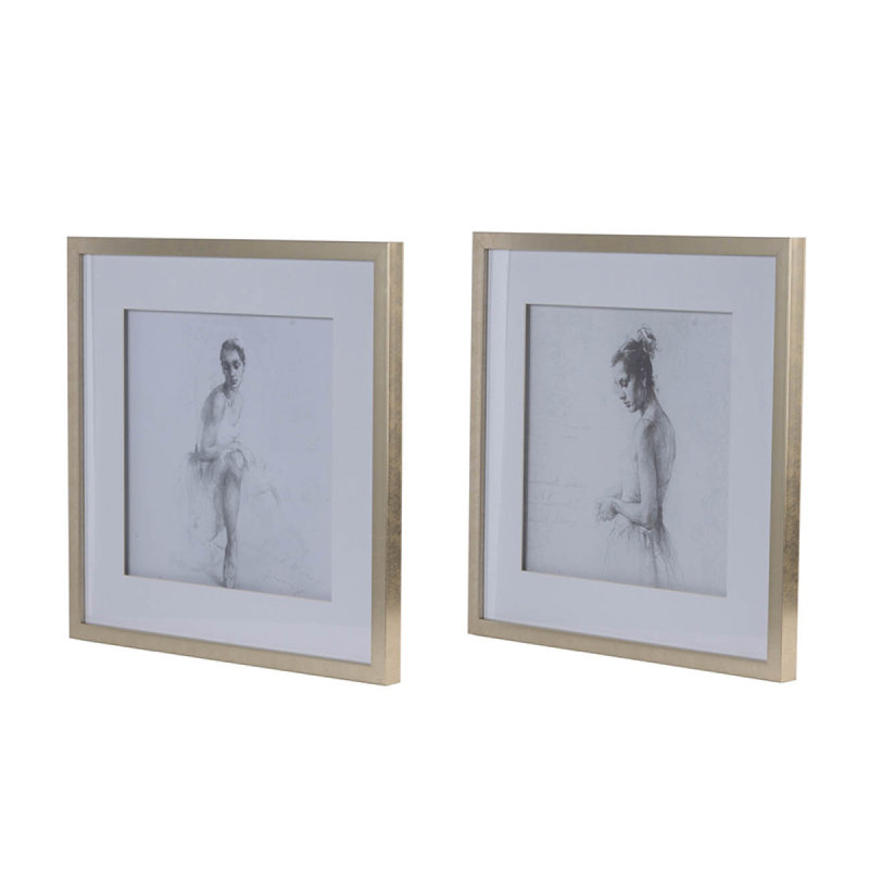 Ensemble de décoration pour salon, salle à manger, chambre à coucher, couloir, ensemble de 2 19,7 x 19,7 po Ballet Dancer Arts