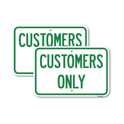(2 Pack) Customers Only 12" X 18" Heavy-Gauge Aluminum Sign