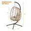 Fauteuil à œufs suspendu en osier et en tissu extensible avec support Solvane-79995143