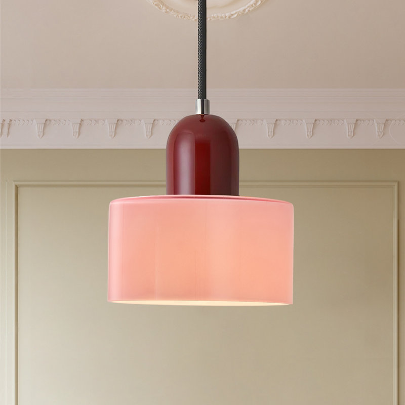 Luminaire suspendu Mid-Century, Rose, Rouge