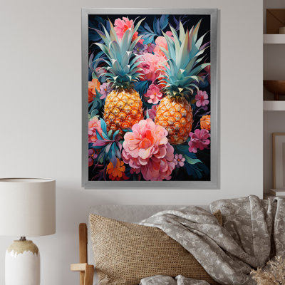 Ananas coloré et fantaisiste, fruits tropicaux I