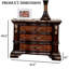 Table de chevet en pierre frittée de style traditionnel 1Pc avec port USB, table de chevet
