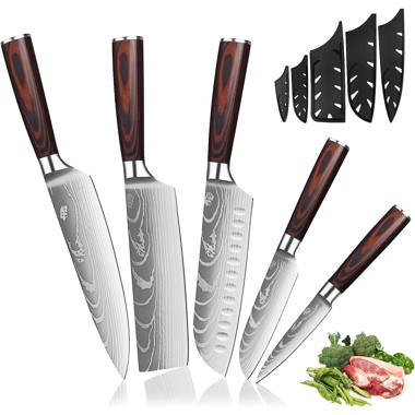 PAUDIN Kitchen Knives Set of 3, Sharp Chef Knife Set with Ergonomic ABS  Handle, High Carbon Stainless Steel Knife Set, Professional Hammered Series