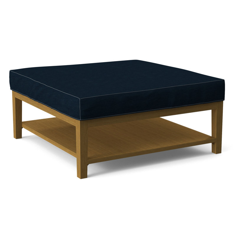 Hammond Square Ottoman, Stone Crypton Performance; 0884-83, Honey Finish
