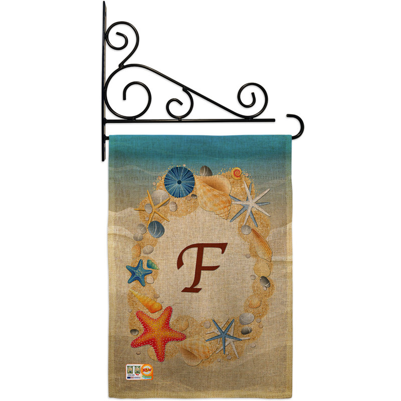 En toile jute 2 faces d’été, 19 po x l 13 po drapeau de jardin, F