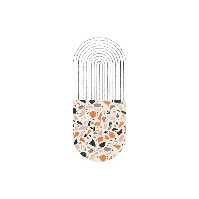 Terrazzo Arch - Painting on Canvas, Wrapped Canvas, 66.04cm H x 45.72cm W x 3.81cm D