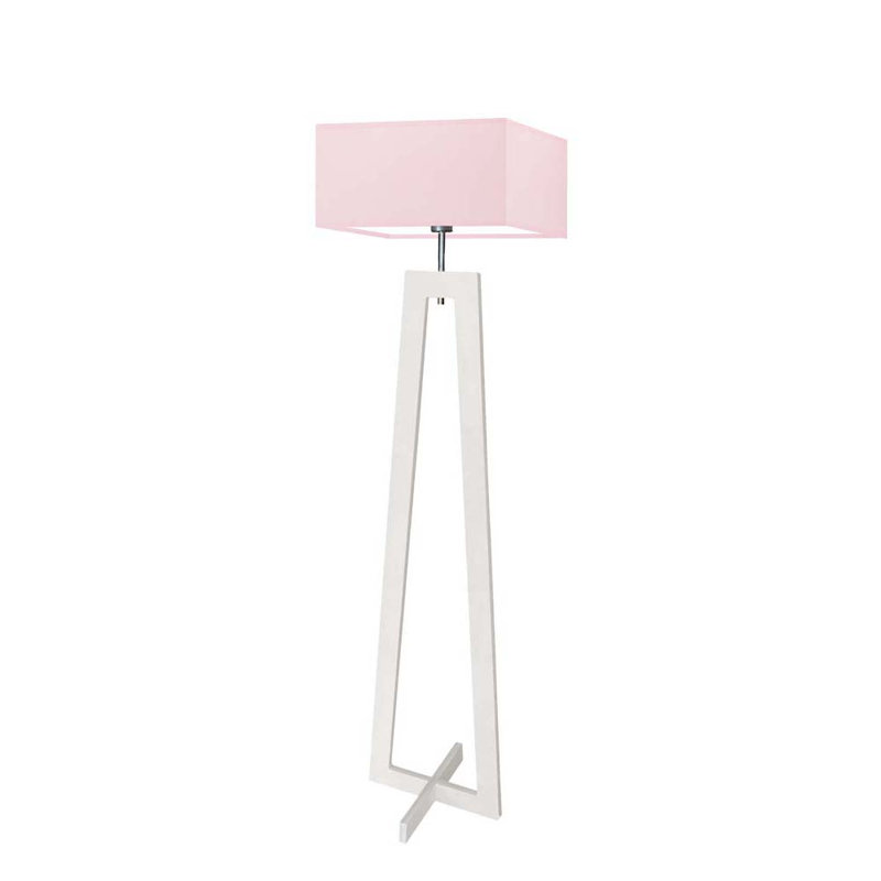 Tahoe 138cm Traditional Floor Lamp, White, Pink