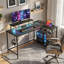 L-Shaped Steel Computer Desk