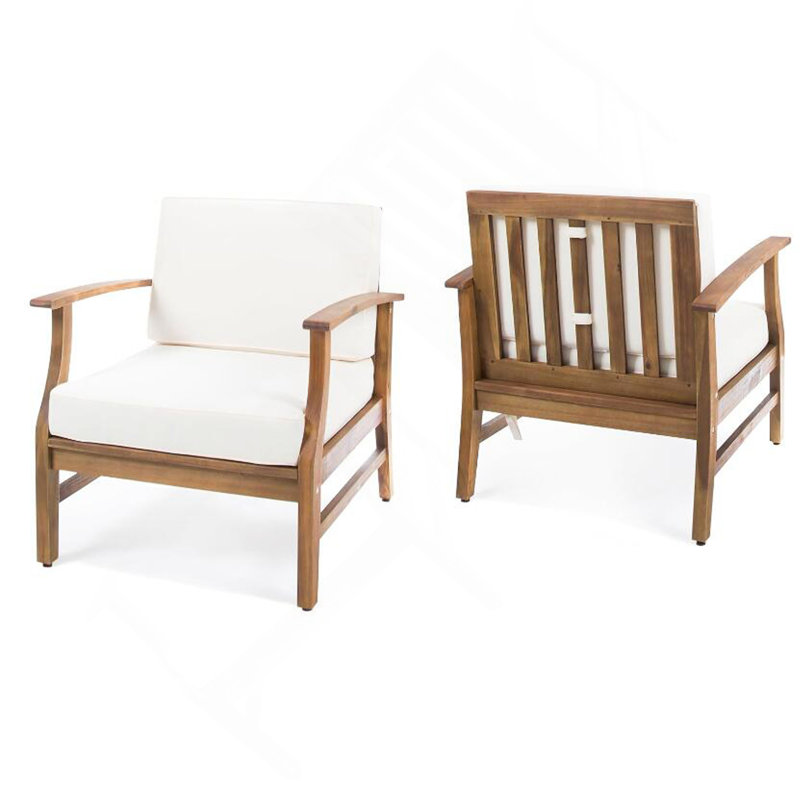 Ensemble de 2 chaises club Perla, crème, 2, Crème