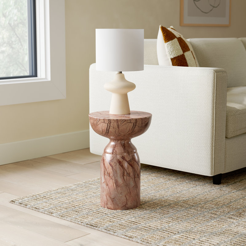 Macey Concrete Top End Table, Sunset Marble