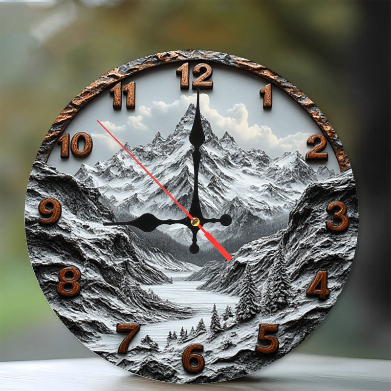 Horloge murale montagne