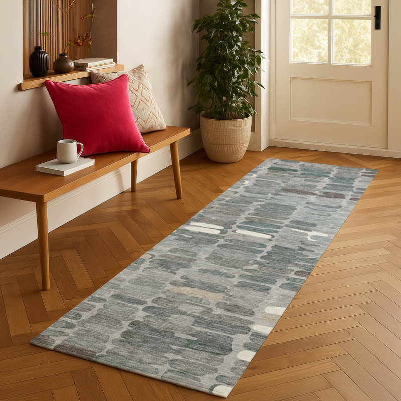 Machine Washable Indoor/Outdoor Molewski ACN2349 Abstract Rug, Runner 2'3" x 7'6"
