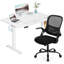 Ensemble de bureau Aguilera: bureau debout électrique et chaise de bureau en filet-784136949