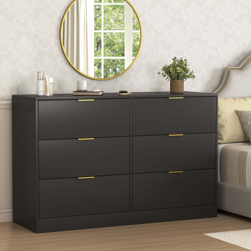 Simply Modern 6-Drawer Dresser, Black