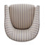 Fauteuil demi-tonneau rembourré à rayures