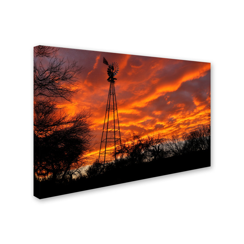 Alexan «Superior Windmill Sunset», reproduction de photo sur toile tendue, H 22 po x l 32 po