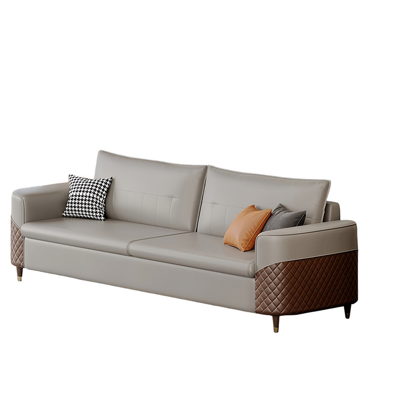 Raisha, Similicuir gris pâle, H 34,65 po x l 80,71 po x P 33,46 po