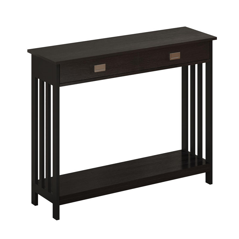 39.4" W Console Table with Drawer, Black/Black