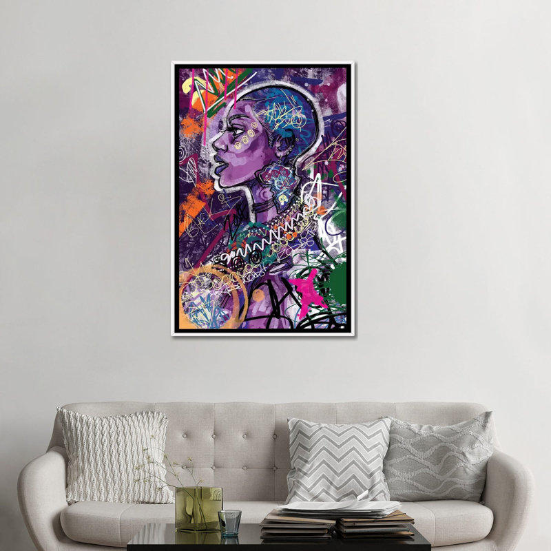 « Black is Love » par Justin Copeland-impression, H 48 po x l 32 po x P 1,5 po, Toile blanche encadrée, Pas de tapis