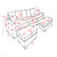 Canapé modulaire Basic, canapé modulaire, canapé convertible surdimensionné à 5 places en forme de L et de U, tissu en velours côtelé-134017243