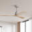 Sofucor Kemp 52" 3-Solid Wood Blade Classic Ceiling Fan with Remote Control and No Lights, Nickel&Beige-91715621