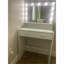 Bureau de coiffeuse avec miroir et lumières, coiffeuse avec grand tiroir, commode de rangement à 2 niveaux et 3 modes d'éclairage à luminosité réglable-693617009