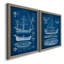 «Antique Ship Blueprint I», ensemble de 2 reproductions d'art sur toile-1902531173-1902531171