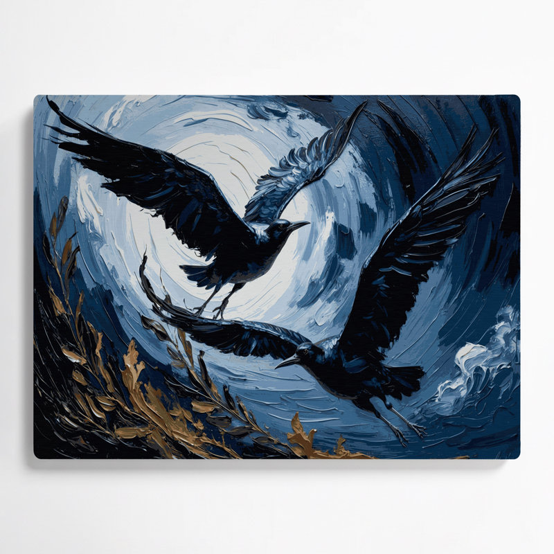Oiseaux, art mural en métal gris Drongo noir, H 132 po x l 168 po x P 0,05 po