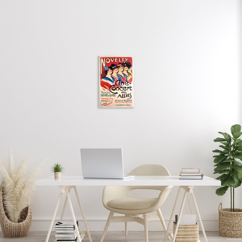 Plaque murale de concert rétro vintage, design par Marcus Jules, H 15 po x l 10 po