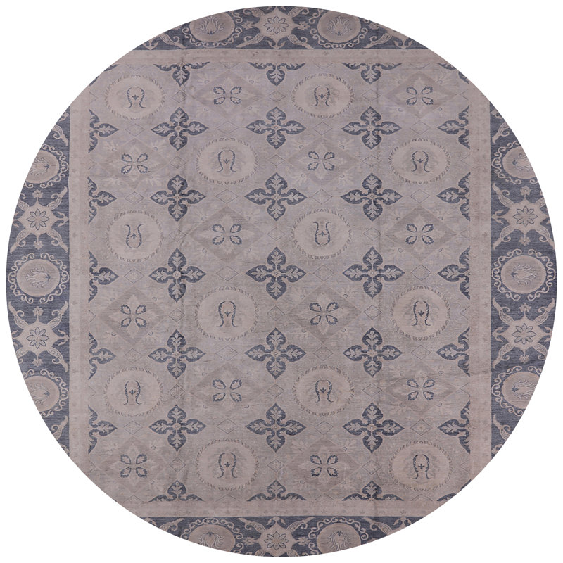 Tapis noir / beige Maghakia, Rond 6 pi