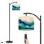Lampe sur pied à arc avec abat-jour réglable Abat-jour abstrait dégradé de couleurs douces coucher de soleil sur pied 3 lumières à température variable à intensité variable avec interrupteur au pied pour la chambre à coucher