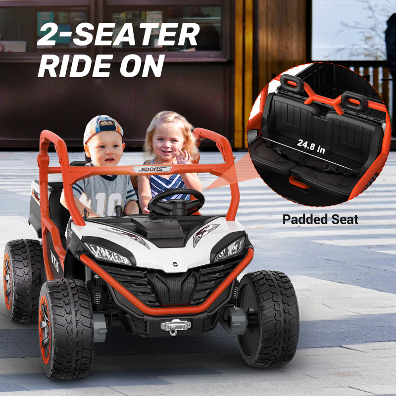 Anpabo 2 Seater All-terrain Vehicles Battery Powered Ride On With Remote Control, Orange