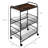 33.75"H Dining Room Cart. Rustic Brown, 2 Sliding , Side Hooks, Wheels For Versatile Storage 3 Tier Cart Room. Brown Kitchen With Organization