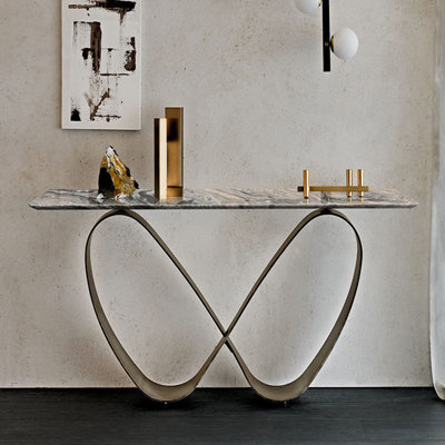 Light luxury style sintered stone console table