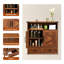 Armoire murale brune à porte de grange double, organisateur de pharmacie réglable à 5 niveaux avec tiroir amovible, rangement mural pour salle de lavage de cuisine au-dessus de la toilette