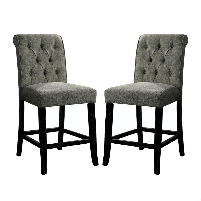 Ensemble de 2 chaises de salle à manger rembourrées en tissu