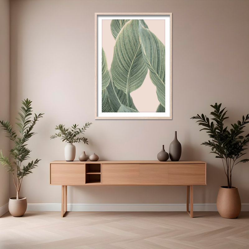 Coastal Retreat Calla Leaf by  - Picture Frame Graphic Art on Paper, 24" H x 16" W