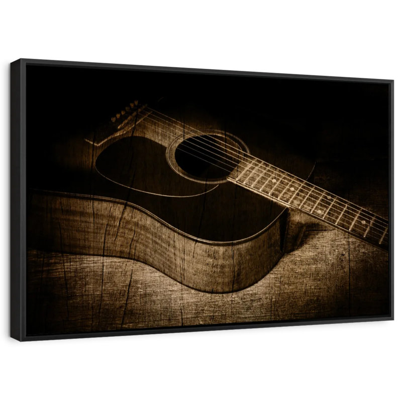 Impression sur toile de guitare acoustique rétro, H 25 po x l 37 po