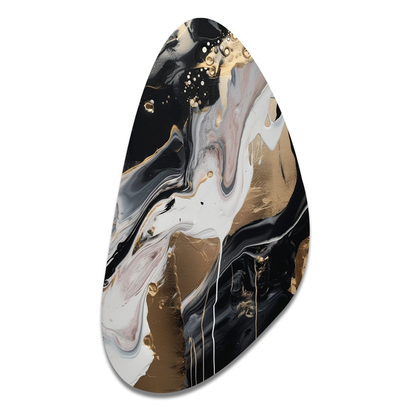 Gerin - sculpture murale abstraite en forme de marbre, sculpture murale en métal Freeform, H 31 po x l 17 po