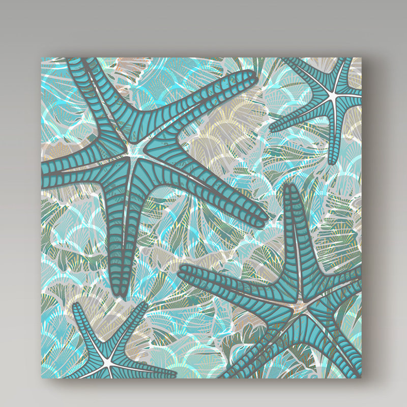 Motif de starfish-impression sur toile tendue, H 35 po x l 35 po x P 2 po