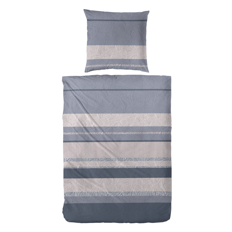 Peralta Blue Sateen Duvet Cover Set, Single - 1 Pillowcase (80 x 80 cm)