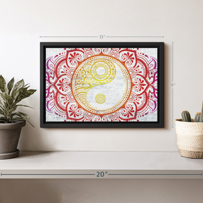 Decor Elements " Mandala Yin Yang Wall Art ", 9" H x 13" W