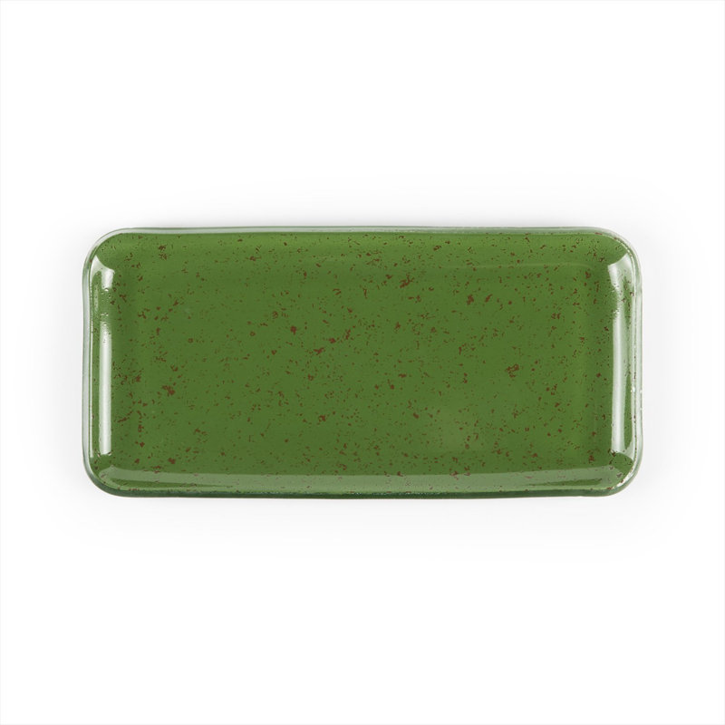 Glass Dinnerware 12.25" x 6" x h:1" Rectangular Glass Platter, Dark Green
