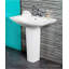 Lavabo de salle de bain ovale 26 po en porcelaine vitreuse blanche avec trop-plein 26 po-40144928