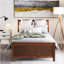 Lit plateforme simple en bois avec tête de lit, pied de lit et lattes en bois-1292442717