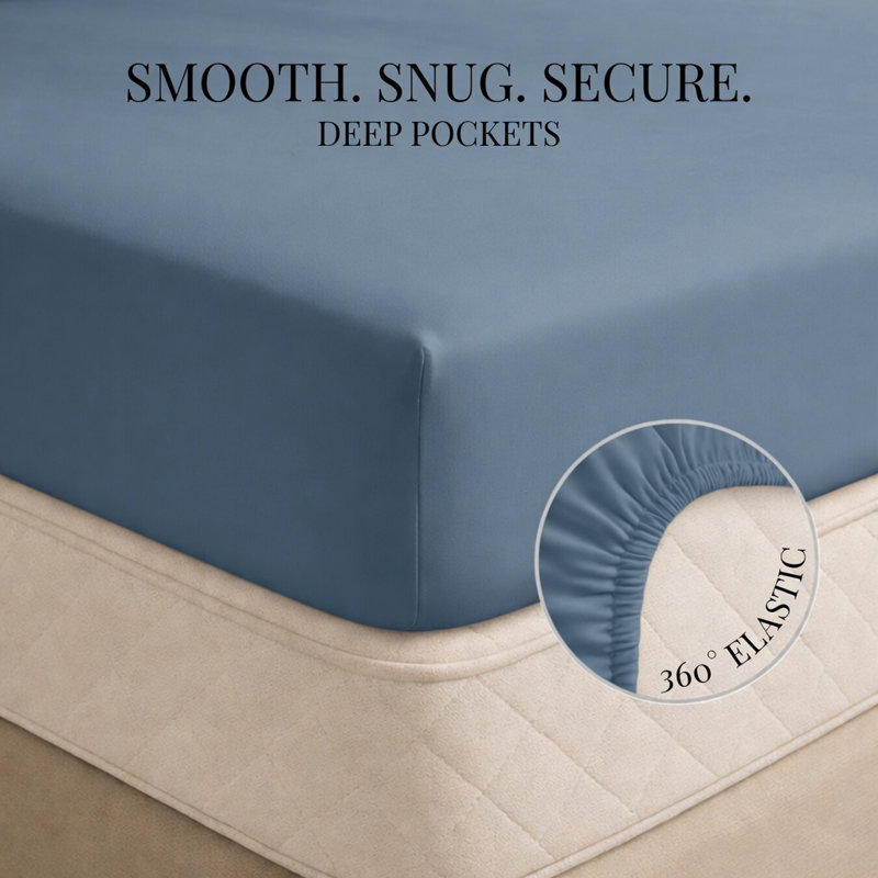 Ensemble de draps en bambou ultra doux - ensemble de 4 pièces - infroissable - feuilles de refroidissement avec poches profondes